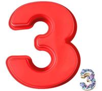 Voarge Molde de silicona con números, molde para hornear números grandes 3D Number Cake Molde para hornear número DIY cumpleaños infantil molde con números, patrón de números, fabricación de pasteles