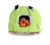 Voarge Nido Colgante para pájaros, Invierno cálido Nido de pájaro Jaula, Felpa de Invierno para Pájaros Casa de Peluche para Animales Pequeños, El tamaño del Color es Opcional,L, Gris Verde