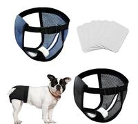 Voarge Pack de 2 calzoncillos para perros, pañales reutilizables para perros con 6 almohadillas higiénicas, cálidas, menstruales, lavables, pañales, protección para perros, negro y azul (S)