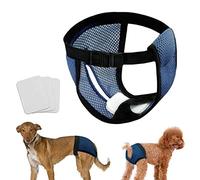 Voarge Pañales para Perros, Pantalón Sanitario para Perros con 3 Toallas Sanitarias, Bragas Protectoras Lavables Braguitas Higiénicas para Perros Hembras (Azul XL)