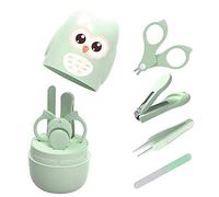 VOARGE Set de manicura para bebé recién nacido, cuidado del bebé, con cortaúñas seguro para bebé, tijeras, pinzas y lima de uñas, color azul