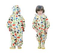 Voarge Traje infantil de una pieza, ligero, reutilizable, impermeable, con capucha, para niños de 1 a 3 años, S, Amarillo