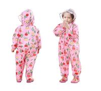 Voarge Traje infantil de una pieza, ligero, reutilizable, impermeable, con capucha, para niños de 1 a 3 años, S, Rosa