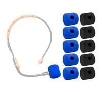 Voarmaks 10 fundas de micrófono con filtro pop compatibles con auriculares Shure SM31FH SM31 Fitness, PGA31, P31, P31, paquete de parabrisas a granel, azul y negro