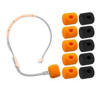 Voarmaks 10 fundas para micrófono compatibles con auriculares Shure SM31FH SM31 Fitness, PGA31, P31, P31, P31, paquete de parabrisas, color naranja y negro