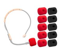 Voarmaks 10 fundas para micrófono compatibles con auriculares Shure SM31FH SM31 Fitness, PGA31, P31, P31, P31, paquete de parabrisas a granel, rojo y negro