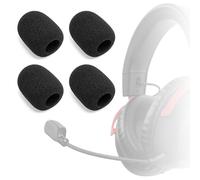 Voarmaks 4 fundas de micrófono compatibles con Kingston HyperX Cloud III, Cloud 3, auriculares para juegos, parabrisas de micrófono de espuma de repuesto de alta densidad