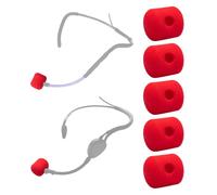 Voarmaks 5 fundas de micrófono compatibles con YesMic, Soundtechnic FITNESS 1, AKG HC644-MD, C520, C555, C544, CAD Audio C98, micrófono, micrófono, auriculares, filtros pop de auriculares, color rojo