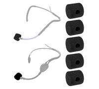 Voarmaks 5 fundas de micrófono compatibles con YesMic, Soundtechnic FITNESS 1, AKG HC644-MD, C520, C555, C544, CAD Audio C98, micrófono, micrófono, auriculares, filtros pop para micrófono, color negro
