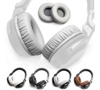 Voarmaks Almohadillas gruesas y suaves de piel de proteína de repuesto compatibles con auriculares Pioneer HDJ CUE1 Cue One, HDJ500 DJ (almohadillas grises L, R)