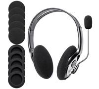 Voarmaks Almohadillas LX-3000 (5 Pares, 90 mm) compatibles con Microsoft Lifechat LX 3000, Sennheiser HD433, HD420, HD435, HD480, HD440-II, HD450-II, EH1430... Almohadillas de Espuma de Alta Densidad