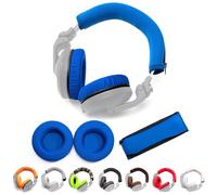 Voarmaks - Almohadillas para los oídos y diadema de piel de proteína suave y gruesa, kits de repuesto compatibles con los auriculares DJ Pioneer HDJ-X5 X5BT HDJ-X7 X7BT HDJ-X10, color azul
