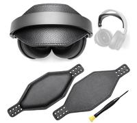 Voarmaks Correa hexagonal súper ancha de piel auténtica con acolchado de espuma, compatible con auriculares Audeze Maxwell Gaming y auriculares profesionales Audeze MM-100, cuero de doble cara