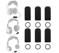 Voarmaks Juego de 6 fundas de micrófono CC compatibles con auriculares David Clark DC One-X/PRO-X2/DC-Pro X/H10-13.4/H10-60/H20 y micrófonos M-7/M-4/M-5/M-77/DC-87 - 6 cubiertas de espuma delgadas + 6