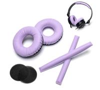 Voarmaks Juego de almohadillas para orejas de color arcoíris compatibles con fundas de espuma para auriculares Sennheiser HD25 HD250BT HD25-ll HD25S Il HMD25 (juegos LR morados)