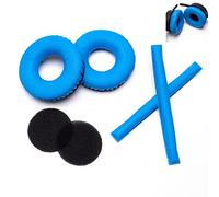 Voarmaks Juego de almohadillas para orejas de color arcoíris compatibles con fundas de espuma para auriculares Sennheiser HD25 HD250BT HD25-ll HD25S Il HMD25 (juegos azules)