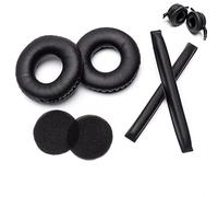 Voarmaks Kits de Almohadillas para Orejas y Cojín de Diadema de Color Arcoíris Compatibles con Sennheiser HD25 HD250BT HD25-ll HD25S Il HMD25 Fundas de Espuma para Auriculares (Juegos Negros)