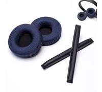 Voarmaks Kits de cojines para diadema de color arcoíris compatibles con Sennheiser HD25 HD250BT HD25-ll HD25S Il HMD25 Fundas de espuma para auriculares (conjuntos de poliéster azul)