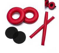 Voarmaks Kits de cojines para diadema de color arcoíris compatibles con Sennheiser HD25 HD250BT HD25-ll HD25S Il HMD25 Fundas de espuma para auriculares (conjuntos rojos)