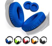 Voarmaks Opciones de color elegantes almohadillas de espuma compatibles con auriculares Pioneer Hdj-X5 X5bt Hdj-X7 X7bt Hdj-X7bt Hdj-X10 Dj (almohadillas de poliéster azul L, R)