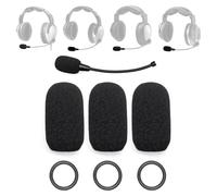 Voarmaks Orejera de micrófono compatible con auriculares Lightspeed Zulu 3, Sierra, Tango, PFX, 3 fundas de micrófono de espuma + kit de 3 juntas tóricas