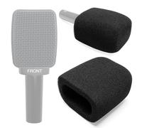 Voarmaks Paquete de 2 fundas de espuma para micrófono compatibles con micrófono Sennheiser E609, E906 e609 e906, CAD Audio D80, D82, D84, filtro pop de alta densidad, cuadrado negro