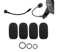 Voarmaks Paquete de 4 fundas de espuma para micrófono compatibles con auriculares Bose ProFlight Series 2, Audeze Maxwell, Xbox, PS5 + 12 juntas tóricas en 3 tamaños, para varios tamaños de micrófono