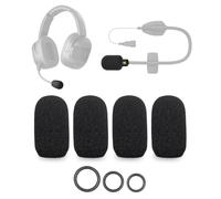 Voarmaks Paquete de 4 fundas de espuma para micrófono compatibles con CARDO PACKTALK EDGEPHONES, auriculares Spirit para motocicleta, Cardo Packtalk/Freecom/micrófono híbrido inteligente + 12 juntas