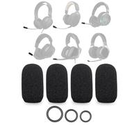 Voarmaks Paquete de 4 fundas de espuma para micrófono compatibles con Corsair HS70 Pro, auriculares Void Elite, micrófono Virtuoso XT, auriculares inalámbricos HS60s + 12 juntas tóricas en 3 tamaños