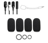 Voarmaks Paquete de 4 fundas de espuma para micrófono compatibles con Razer BlackShark V2 / V2 Pro / V2 X/Kaira Pro, auriculares Krakens Gaming + 12 juntas tóricas en 3 tamaños, para varios tamaños de