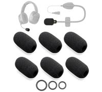 Voarmaks Paquete de 6 Fundas de Espuma para Micrófono Compatibles con CARDO PACKTALK, FREECOM X, Serie Spirit, Reemplazo de Cubierta de Micrófono para Casco de Moto, Filtro Pop con Parabrisas + 12