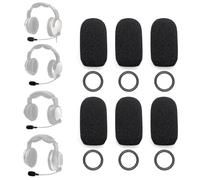 Voarmaks Paquete de 6 orejeras para micrófono, compatibles con Lightspeed Zulu 3, Sierra, Tango, PFX, auriculares de aviación, 6 fundas de micrófono de espuma + kit de 6 juntas tóricas