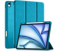 Vobafe Funda iPad Air 13 Pulgadas 2025 M3/ 2024 M2 con Porta Lápiz, Funda Delgada con Soporte Protector para Tableta, Visualización Multiángulo, Activación/Desactivación Automática, Azul Pavo Real