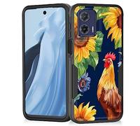 Vobber Funda para Moto G 5G 2023 / Moto G Power 5G 2023, resistente de doble capa híbrida de policarbonato duro de goma suave a prueba de golpes, funda protectora resistente para Motorola Moto G 5G 2023, girasol de pollo
