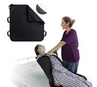 VobeNit Almohadillas de cama de posicionamiento con asas, sábana de transferencia lavable de 34 x 36 pulgadas para ancianos, 6 asas, tabla de transferencia esencial para cuidadores, ayuda de movilidad