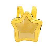 Vobomo Yellow Star Kawaii Mochila de piel sintética Ita Bag Mochila Y2k Bolsa de hombro estética linda mochila, Amarillo, 15.8*14.7*5 in, Kawaii