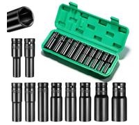 VOBOR 1/2" Llaves de Vaso Impacto Profundo, 10 Piezas 8-24 mm Vasos de Impacto Largos para Reparaciones de Coche y Cambio de Neumáticos