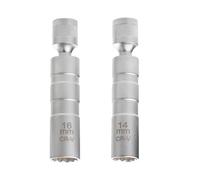 VOBOR 2 Unidades Llave Bujias, Herramienta Llave Vaso para BujíAs 14 MM 16 MM, Llave de BujíA MagnéTica de Junta Universal Herramienta Llave Vaso para BujíAs