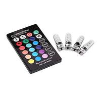 VOBOR 4pcs T10 LED Bulbs, Colorido T10 SMD 5050 RGB Auto Car Lights LED Bulbs Con Control Remoto y Cuatro Modos de Iluminación Diferentes para Cuña de Coche