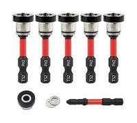 VOBOR 5 Piezas Punta Pladur Magnético PH2 con Tope de Profundidad, Portapuntas 1/4" para Atornilladores Inalámbricos y Taladros Manuales