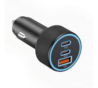 VOBOR 80W Cargador Coche Carga Rapida USB C, 3 Puertos de Dual USBC y USB-A, Mechero Accesorios para iPhone 16 15 Pro MAX 16e, Samsung Galaxy S25 S24 S23 S22 Ultra S21, Pixel 9 8 7