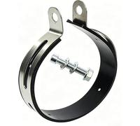 VOBOR Abrazadera de escape de 110 mm, soporte de montaje universal de acero inoxidable para tubo de escape de motocicleta, con tornillos, compatible con la mayoría de motocicletas.