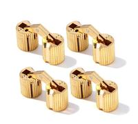 VOBOR Bisagra Barril,4 Piezas Bisagra de Barril Cilíndrico Latón Invisible,Mini Bisagras Ocultas 180°Ángulo de Apertura para Armarios Muebles Cajas de Joyería (12mm)