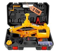 VOBOR Gato Eléctrico de Coche, 3T Kit de Gato de Tijera 12V, Universal Elevador Electrico Coche para Sedanes SUV o Cualquier Vehículo, Altura de Elevación 120-420 mm