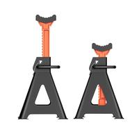 VOBOR Juego de 2 Borriquetas Coche 6T, con Almohadillas de Goma y pasadores de Seguridad, 390-560 mm Altura Ajustable, Caballete Coche para Reparación de Automóviles