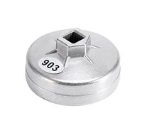 VOBOR Llave Para Filtro De Aceite 74 Mm 14 Flautas 3/8 "D Llave Para Filtro De Aceite De Aluminio Herramienta Para Quitar Vasos 903 Plata Para Motor De Automóvil De 2,3 L 2,5 L U Otros Tipos Similares