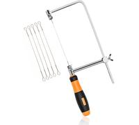 VOBOR Sierra De Arco Ajustable,Sierra De Metal Con Hojas De Repuesto, Para Niños Modelismo Para Metal Y Madera Cortes Precisos (L)