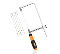 VOBOR Sierra De Arco Ajustable,Sierra De Metal Con Hojas De Repuesto, Para Niños Modelismo Para Metal Y Madera Cortes Precisos (S)