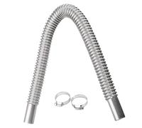 VOBOR Tubo de Ventilación del Calentador de Coche, Tubo de escape de 60 cm de Acero Inoxidable, Tubería para Calefactor de Estacionamiento con 2 Abrazaderas, Manguera de Ventilación de Gas Diésel