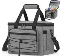 VOBUKE Bolsa Termica Porta Alimentos 15L Bolsa Comida Trabajo Impermeable Lunch Box Portatil Lunch Bag Gande para Lonchera Plegable Bolsa Isotermica para Oficina Pícnic Colegio Camping Viaje (Gris)